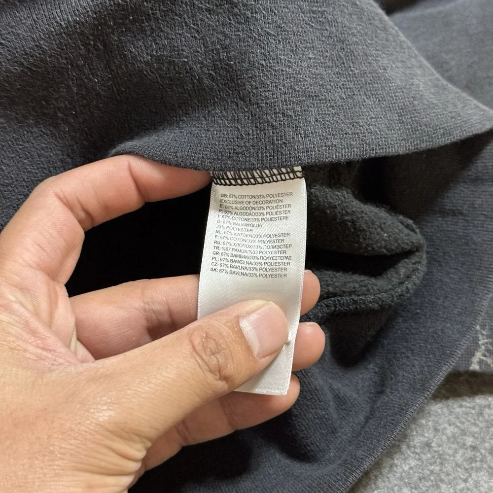 The North Face Mens Logo‎ Spellout Hoodie Faded Black Size L Grunge Outdoor Camp